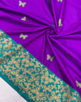 Purple Soft Silk Zari Woven Saree with Butterfly Concept Saree