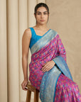 Magenta Soft Ikkat Patola Silk Geometric Ikkat Weaves Saree