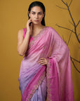 Pink & Lavender Soft Fendy Satin with Gotapatti Work Padding Saree