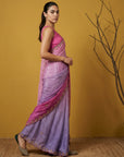 Pink & Lavender Soft Fendy Satin with Gotapatti Work Padding Saree
