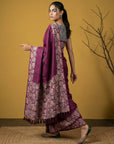 Pink Soft Tropical Floral Printed Silk Saree