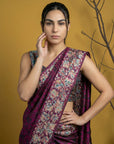 Pink Soft Tropical Floral Printed Silk Saree