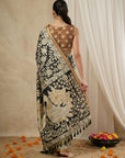 Black Soft Tussar Silk Saree with Kalamkari Printed Saree