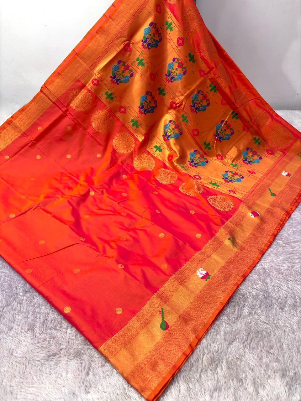 Peach Pure Look Paithani Zari Woven Saree