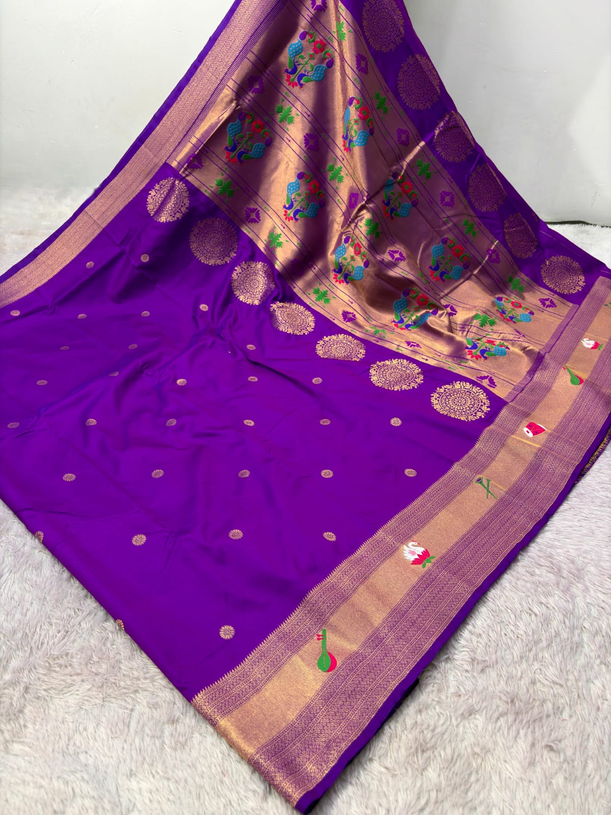 Purple Pure Look Paithani Zari Woven Saree