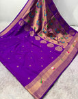 Purple Pure Look Paithani Zari Woven Saree