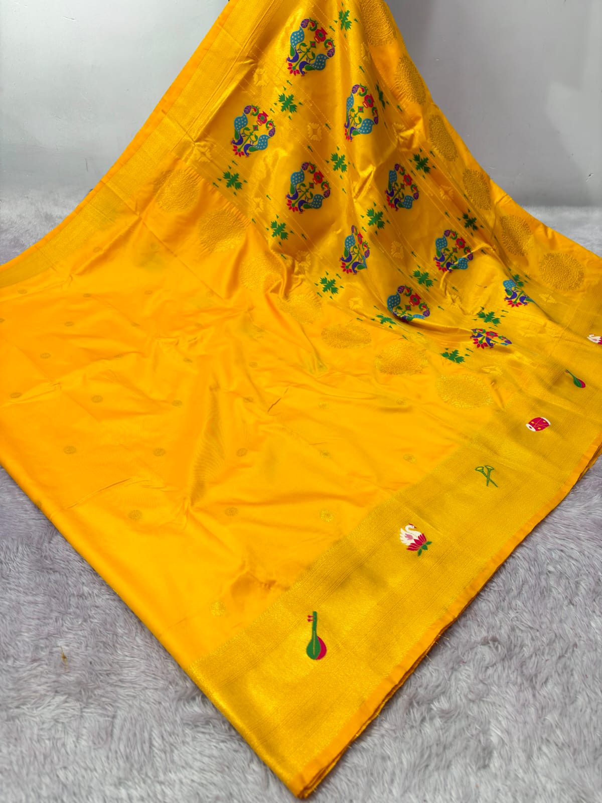 Yellow Pure Look Paithani Zari Woven Saree
