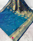 Rama Blue Pure Look Paithani Zari Woven Saree