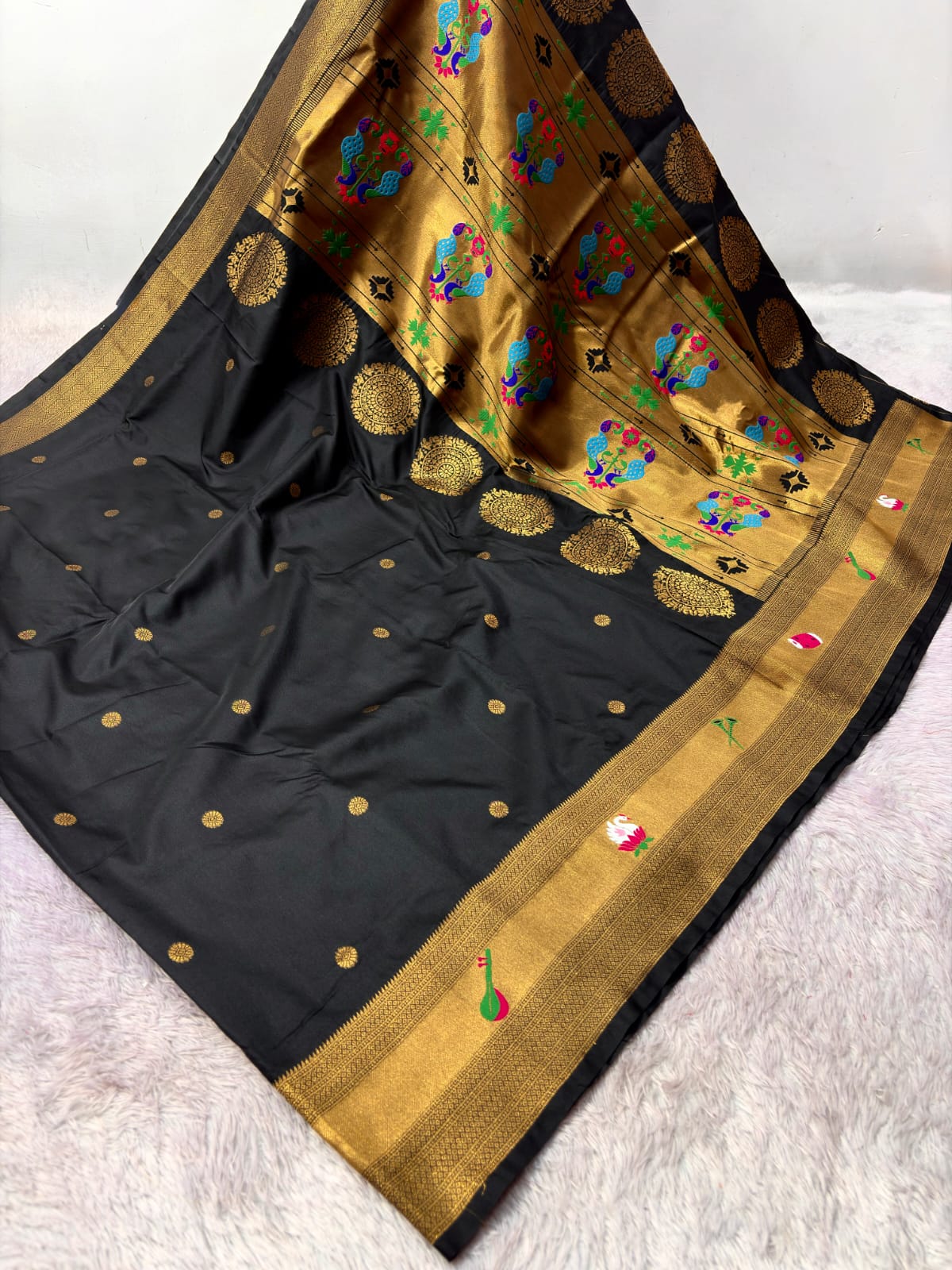 Black Pure Look Paithani Zari Woven Saree