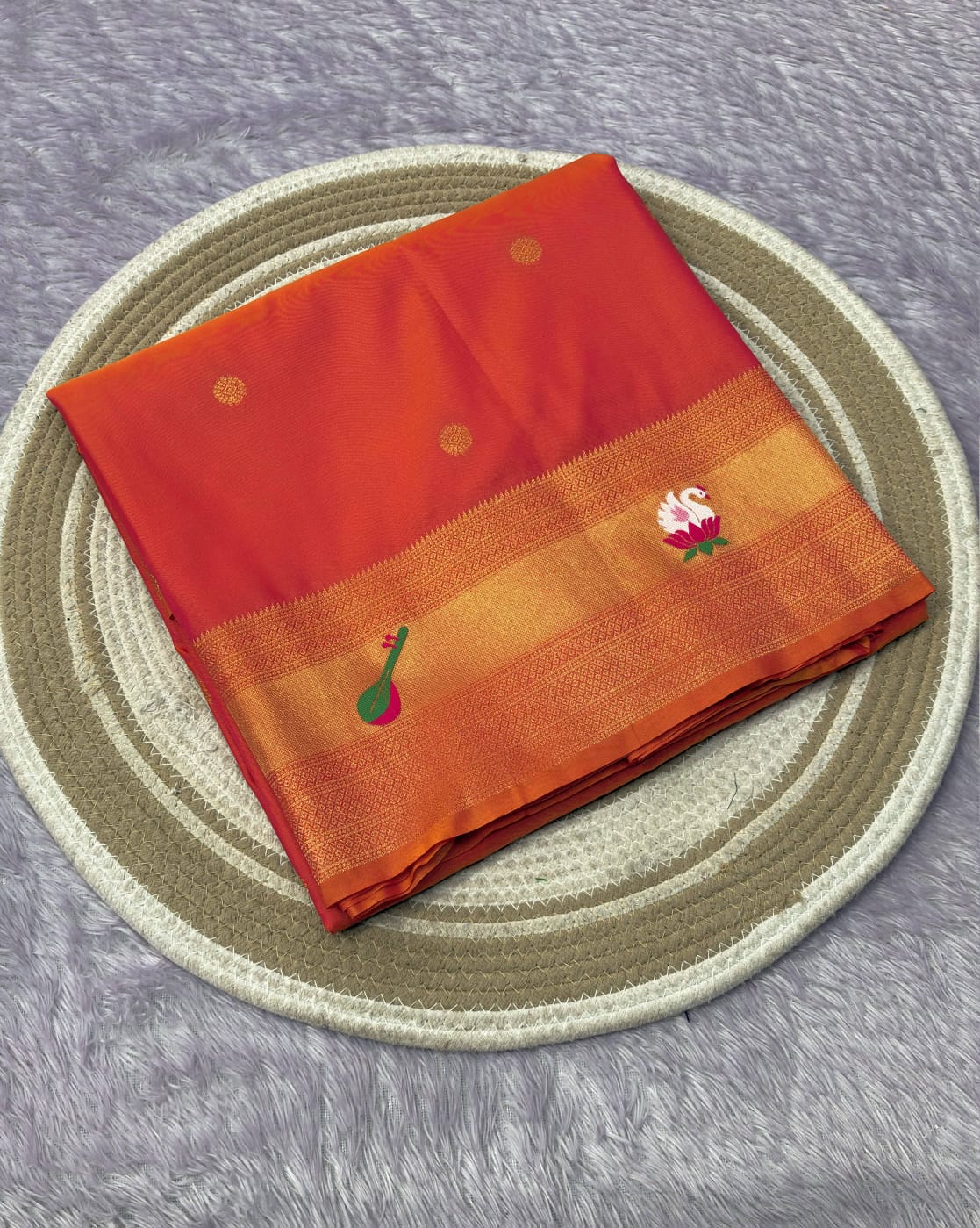 Peach Pure Look Paithani Zari Woven Saree