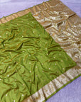Mehendi Green Premium Banarasi Silk Zari Woven Saree