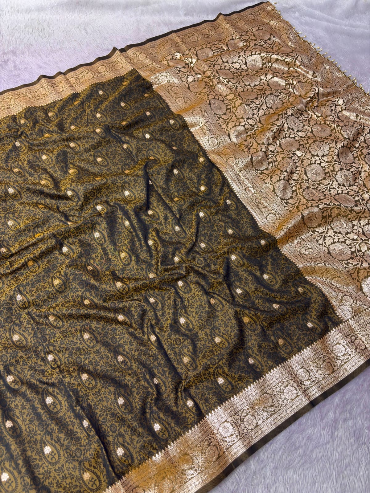 Black Premium Banarasi Silk Zari Woven Saree