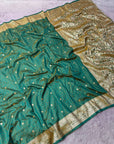 Rama Blue Premium Banarasi Silk Zari Woven Saree