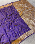 Violet Premium Banarasi Silk Zari Woven Saree