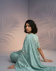 Light Sea Green Soft Raspberry Silk with Sequin Embroidery Work Saree