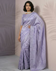 Lavender Soft Raspberry Silk with Sequin Embroidery Work Saree