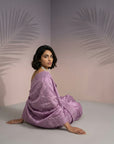 Mauve Soft Raspberry Silk with Sequin Embroidery Work Saree