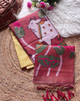 Decorative fabric with cow design on a textured surface