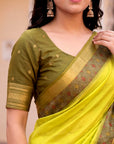 Mehendi Green Soft Ikkat Pochampally Patola Silk Zari Woven Saree