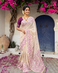 Magenta Premium Soft Matka Cotton with Jamdani Concept Saree