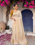 Yelllow Premium Soft Matka Cotton with Jamdani Concept Saree