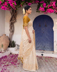 Yelllow Premium Soft Matka Cotton with Jamdani Concept Saree