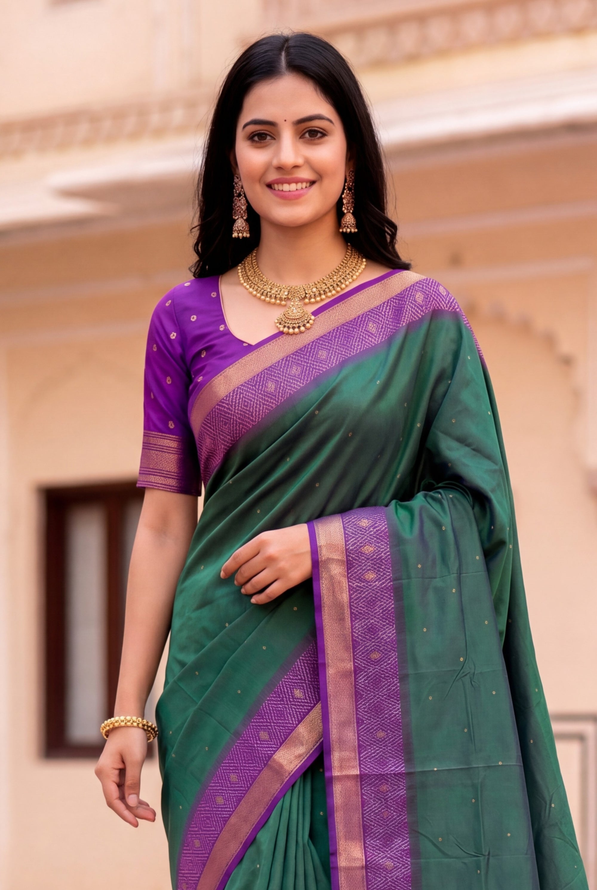 Peacock Blue Soft Ikkat Pochampally Patola Silk Zari Woven Saree