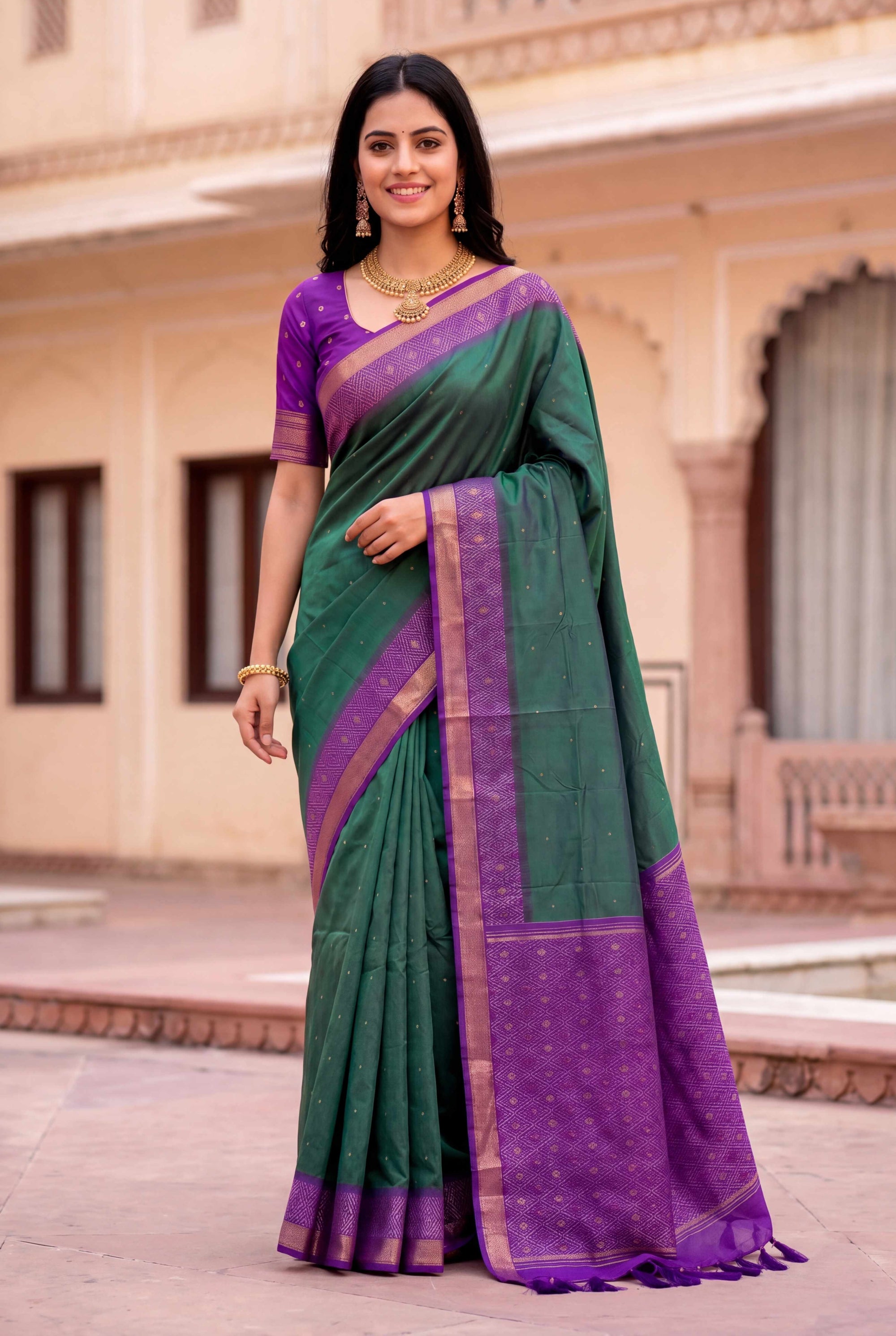 Peacock Blue Soft Ikkat Pochampally Patola Silk Zari Woven Saree