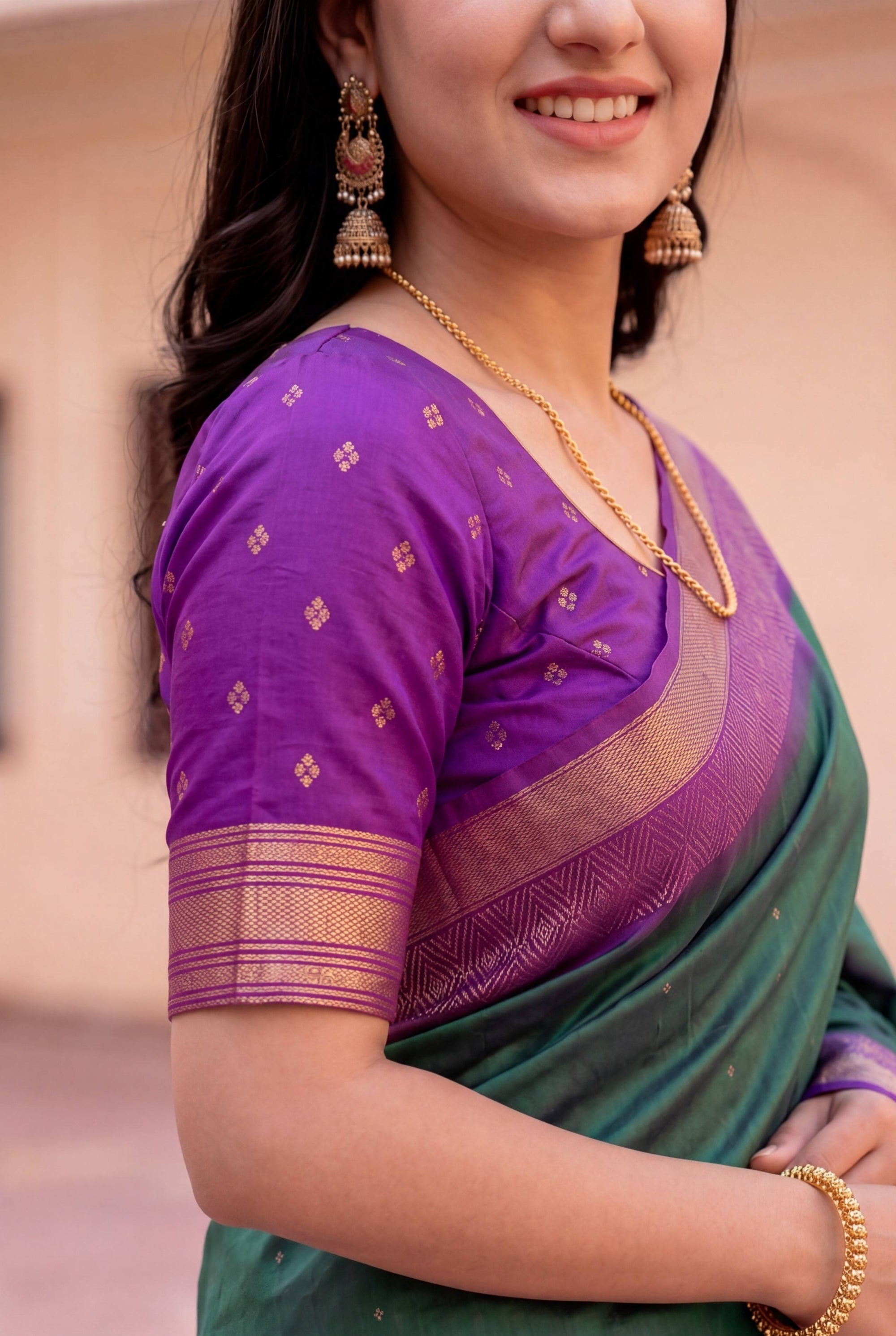 Peacock Blue Soft Ikkat Pochampally Patola Silk Zari Woven Saree