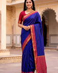 Violet Soft Ikkat Pochampally Patola Silk Zari Woven Saree